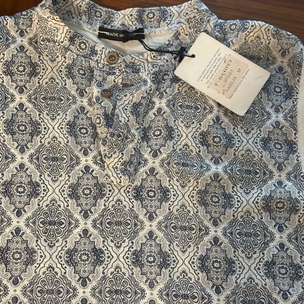 Men's Blue Patterned Shirt
